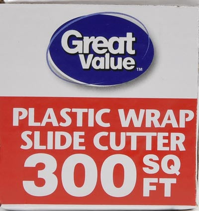 Great Value Slide Cutter Clear Premium Plastic Wrap, 300 sq ft 