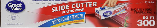Slide Cutter Clear Premium Plastic Wrap, 300 Sq Ft - ZADREAMZ